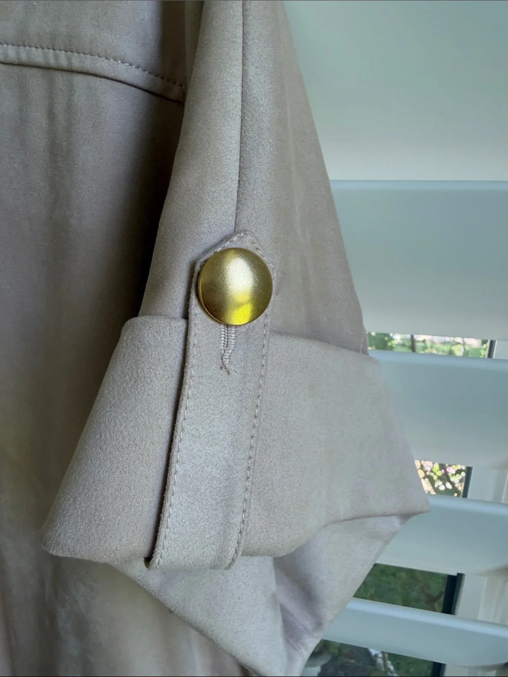 NWT Trina Turk Sequoia Suede Tan Button-Front Dress